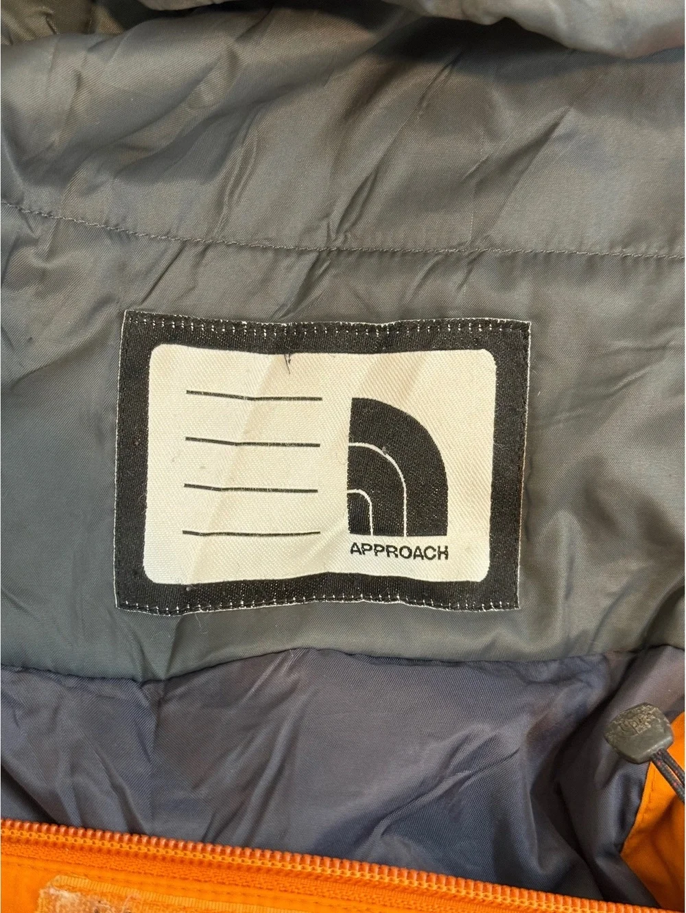 The North Face Orange and Gray Hooded Outdoor Jacket Boys Medium